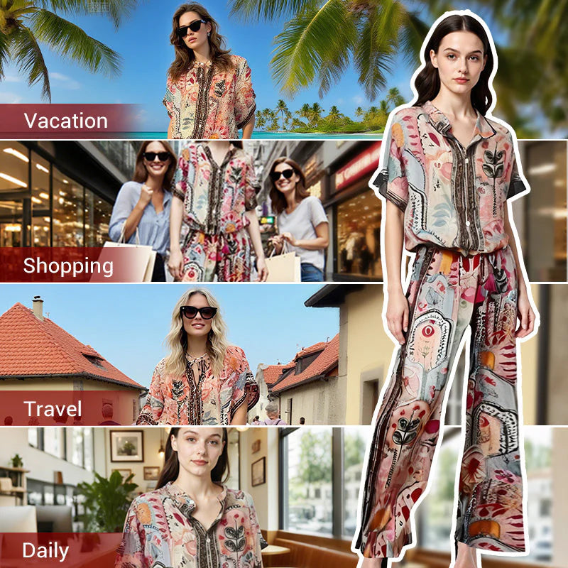 Flowing, long-line dress in a soft, breathable fabric.