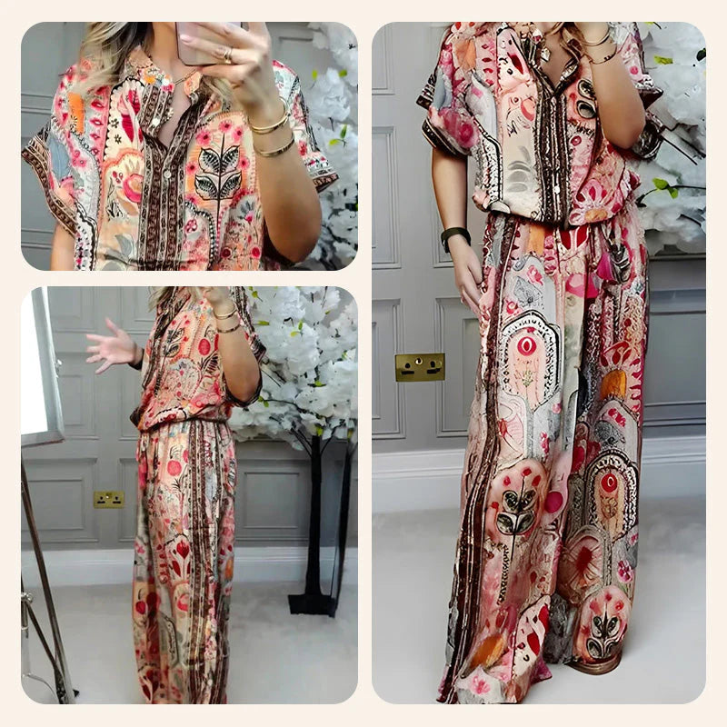 Flowing, long-line dress in a soft, breathable fabric.
