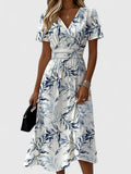 Lightweight dress with a classic V-neckline and a graceful, timeless line.