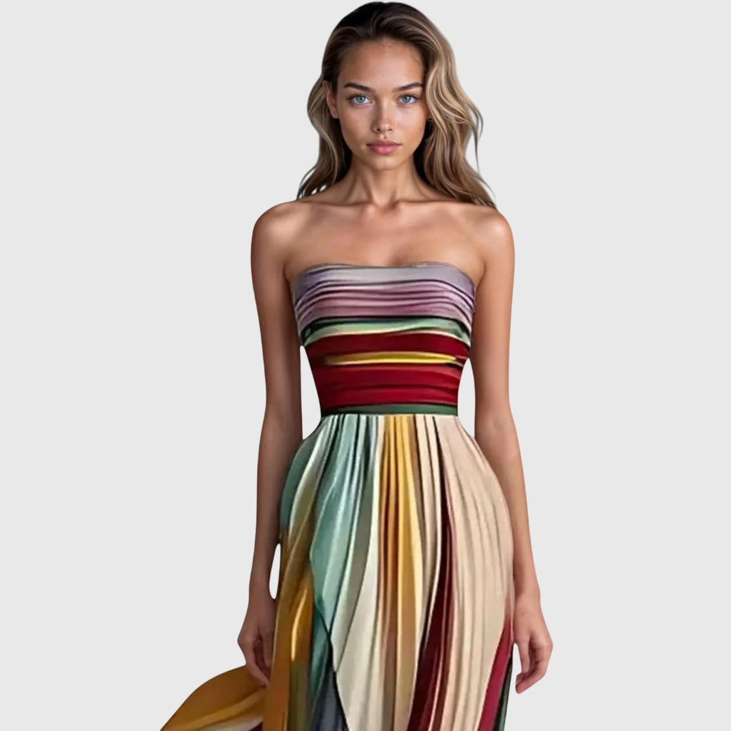 Long dress with a soft, breathable hand and a loose, flattering cut.