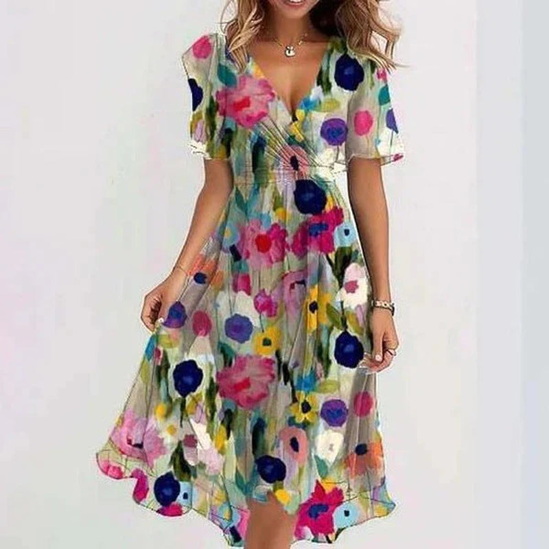 Breathable lightweight summer dress with a soft, flowing silhouette.