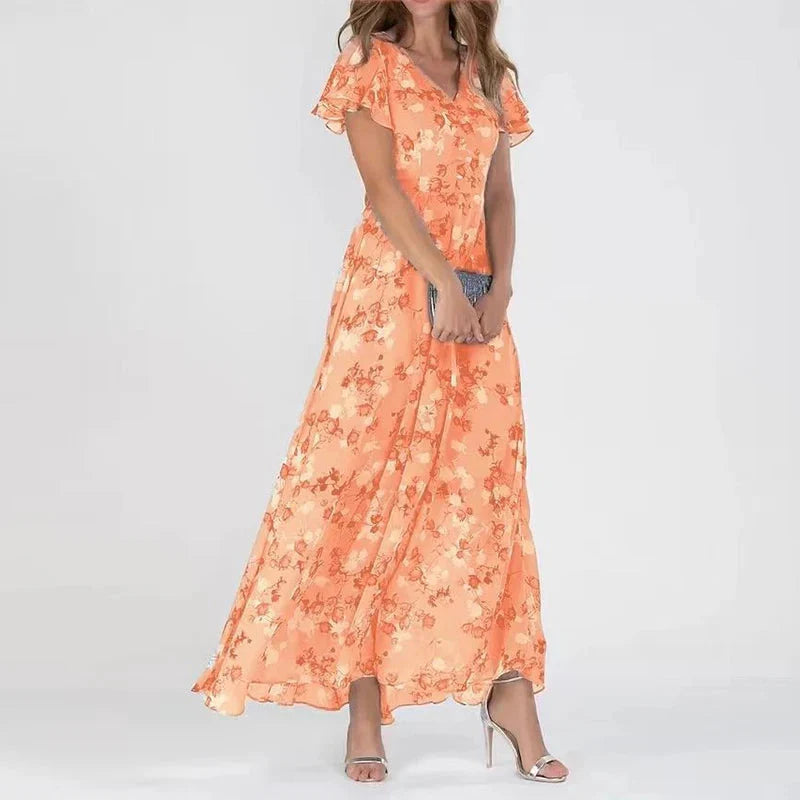 Graceful formal dress with a flowing silhouette for long celebrations.