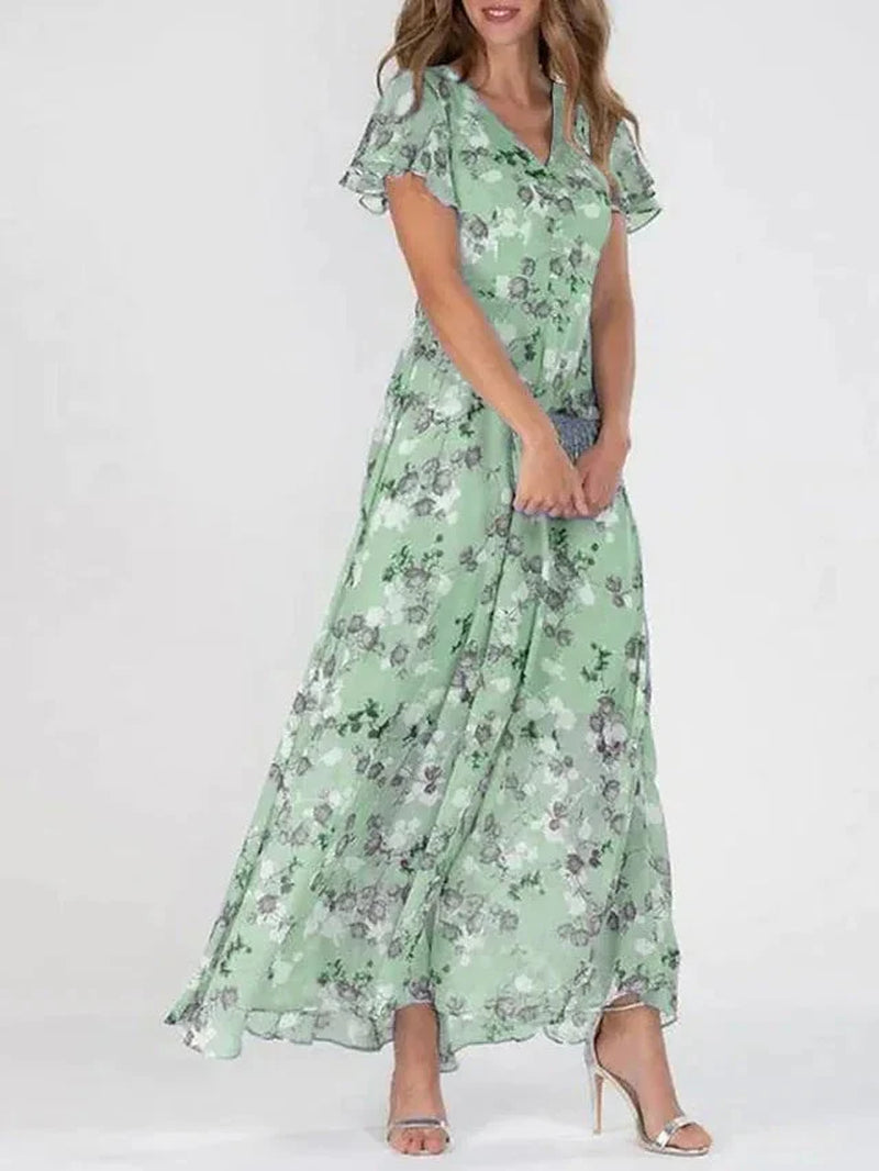 Graceful formal dress with a flowing silhouette for long celebrations.