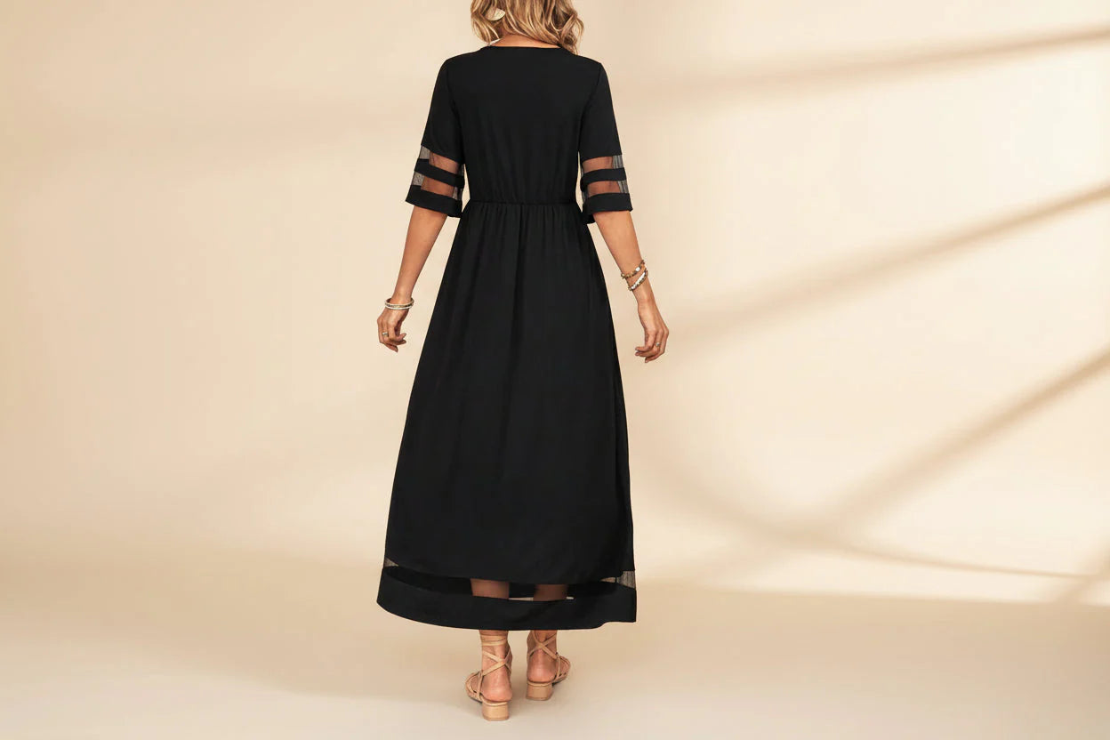 Elegant, easy-to-wear dress with a gently draped line.