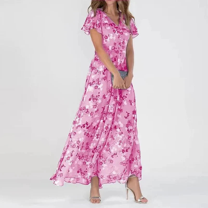Graceful formal dress with a flowing silhouette for long celebrations.