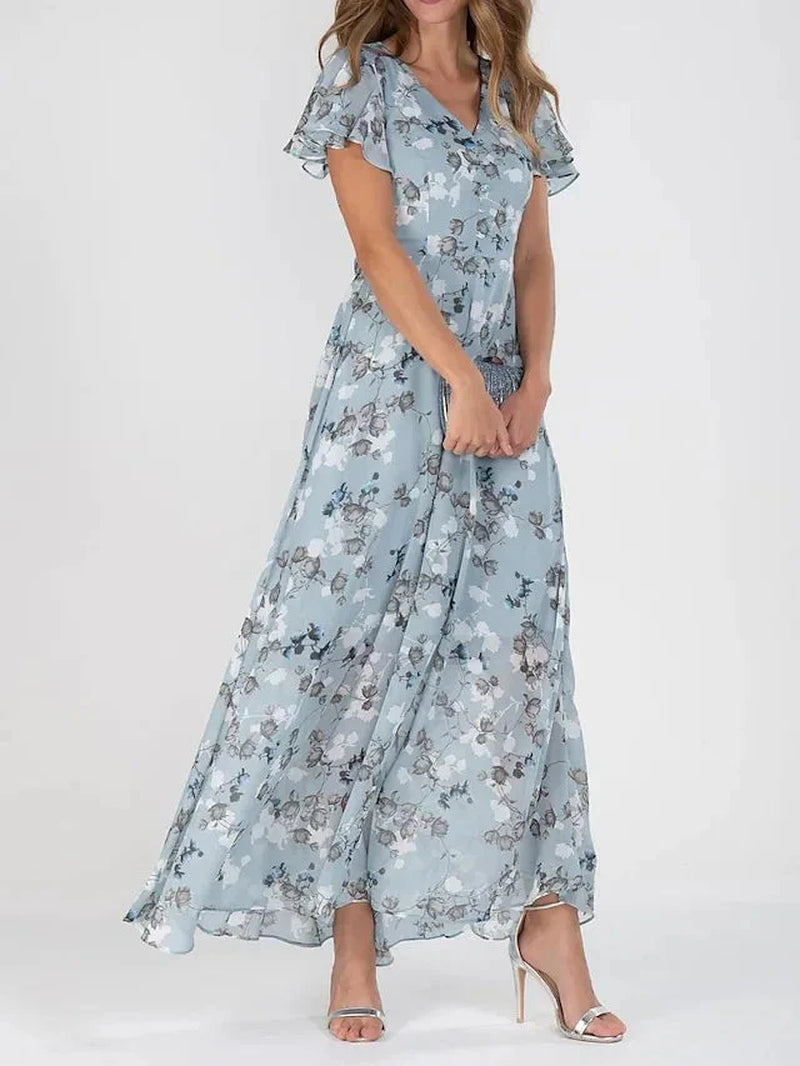 Graceful formal dress with a flowing silhouette for long celebrations.
