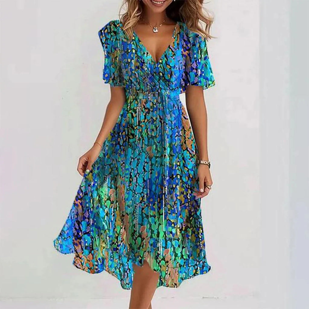 Breathable lightweight summer dress with a soft, flowing silhouette.