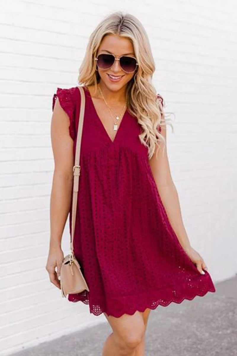 Flowing summer maxi dress in a soft-blend fabric with a relaxed, flattering line.